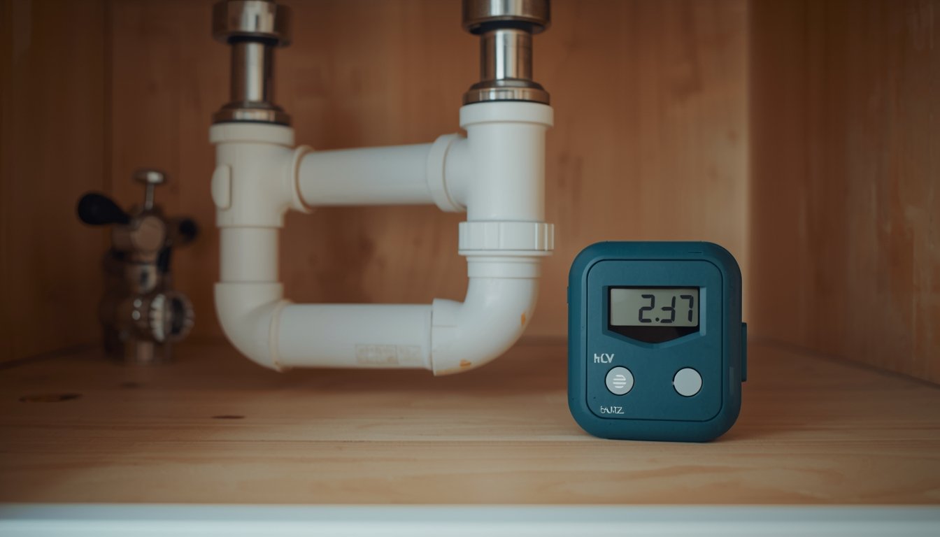 wet patch forming in backyard grass area