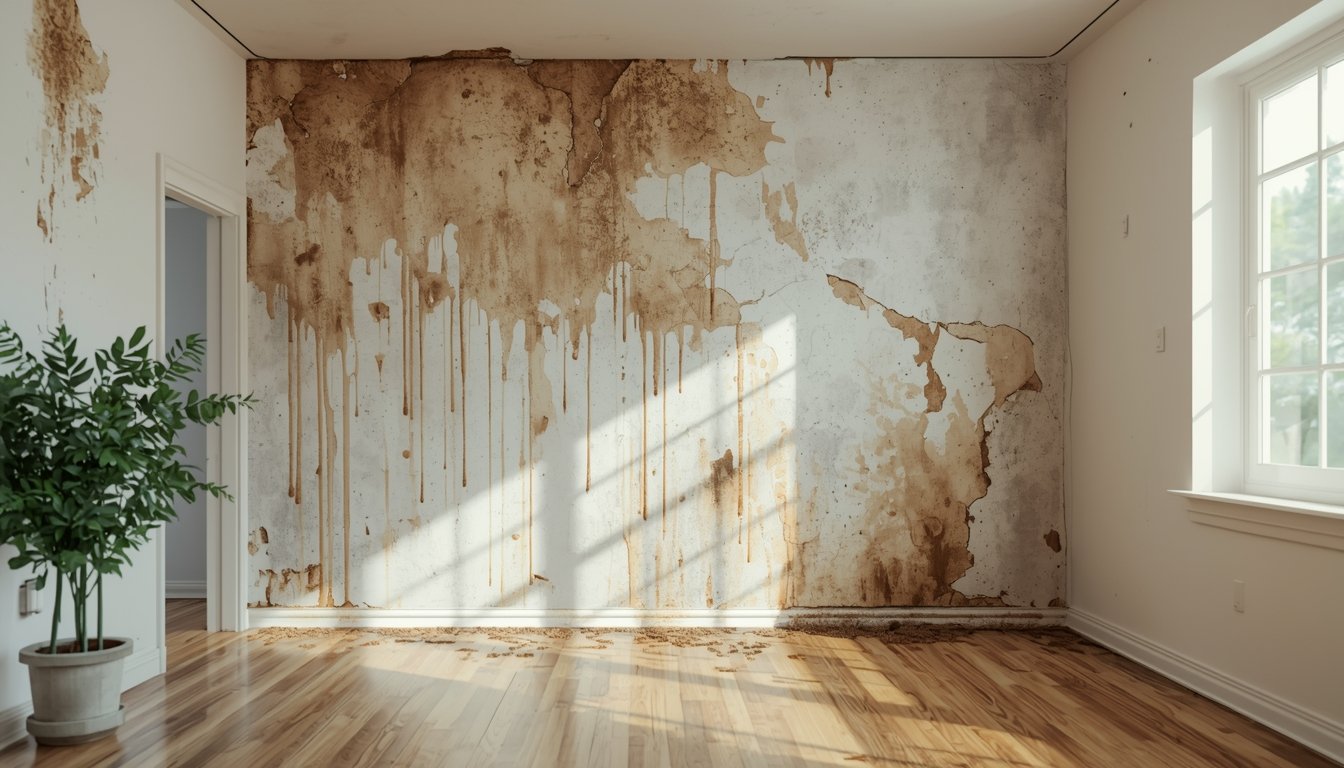 ceiling bulging from water damage