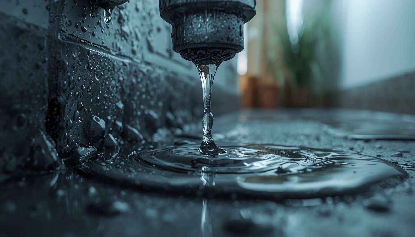 sensor detecting moisture near pipe connection