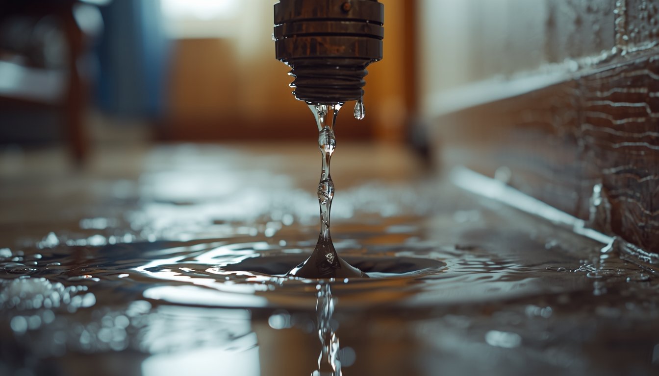 homeowner installing leak detection system