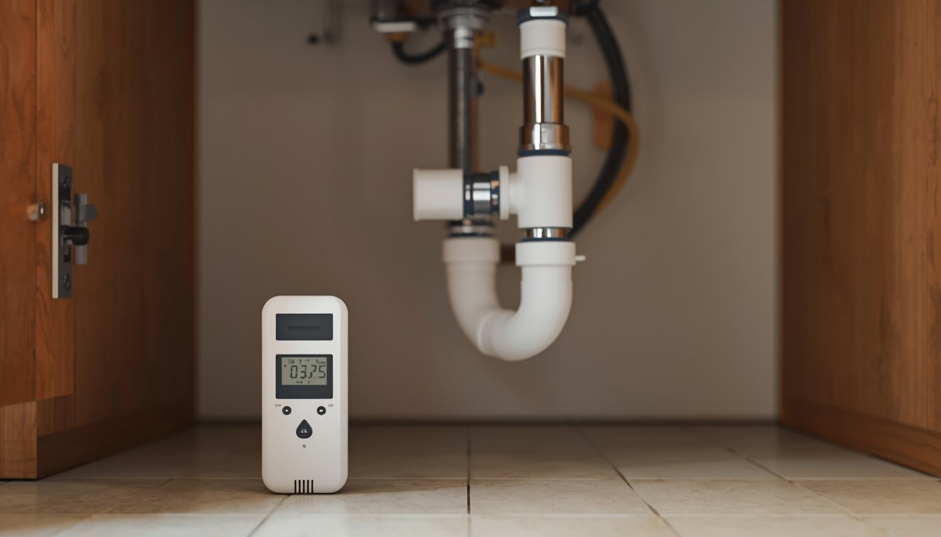 cracked floor with suspected slab leak area