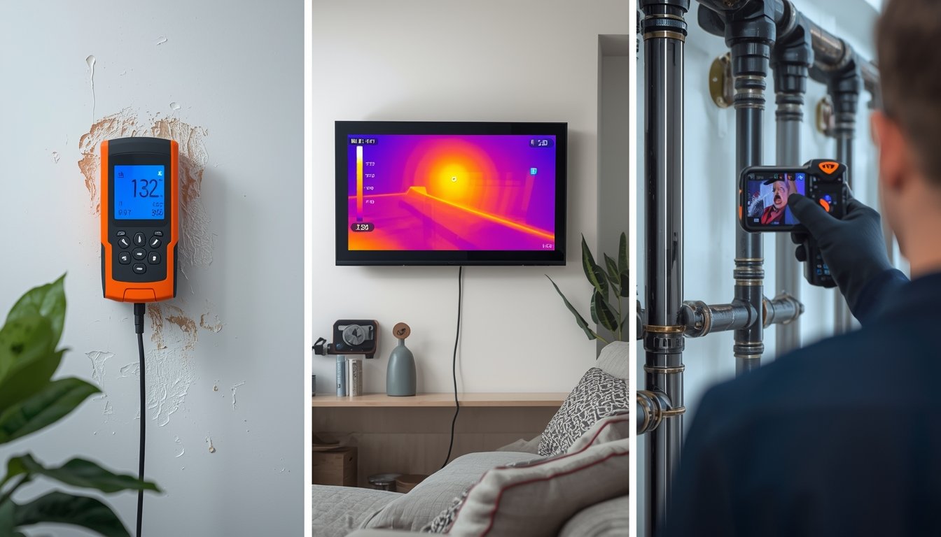 Comparing a water leak detector and professional plumber for detecting leaks in a home